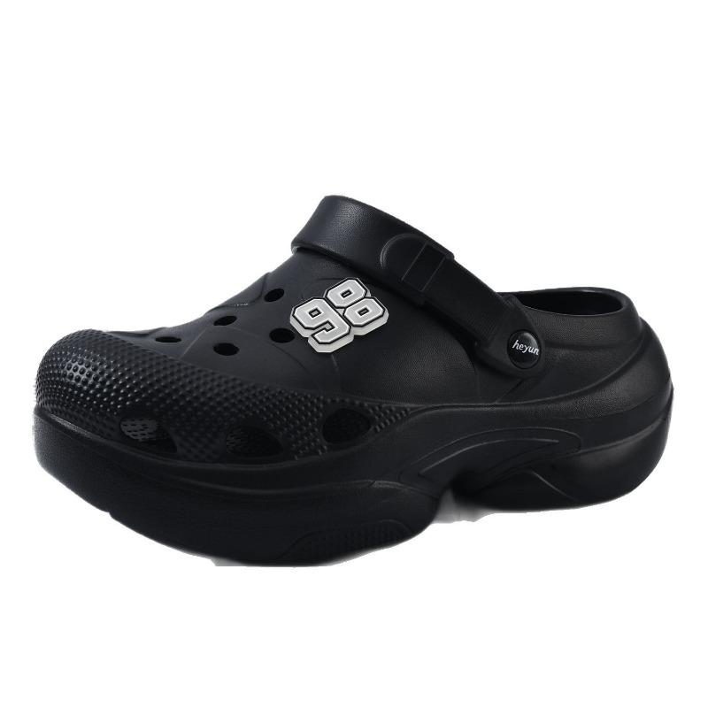Hole shoes men's new summer wear non-slip bag head thick-soled casual sports big head slippers