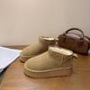 Muffin fashion platform snow boots women's 2025 winter new short tube heightening cotton shoes velvet bread shoes