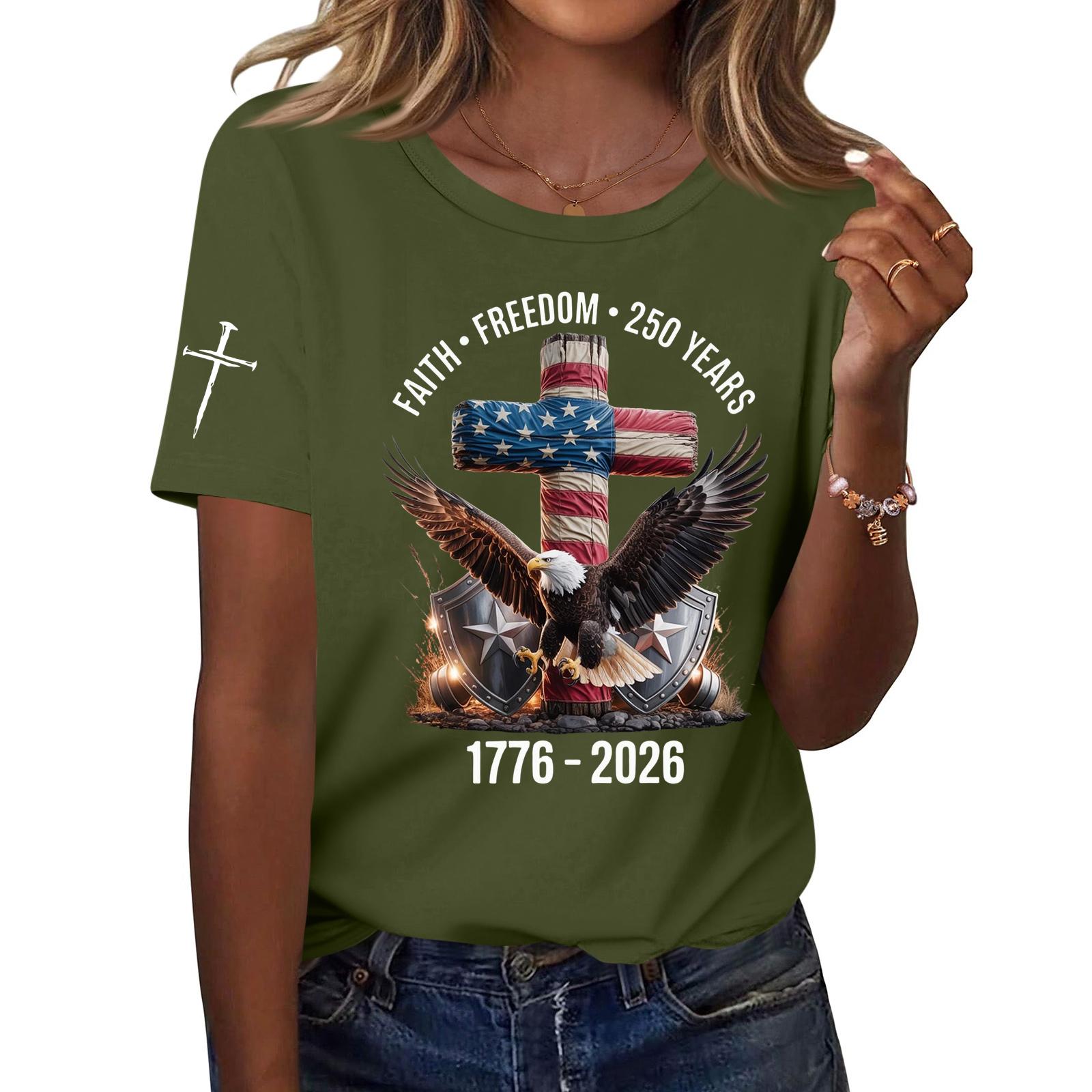 

Women s Fashion Casual Printed Short Sleeve Round Neck Pullover Tops L армия зеленый