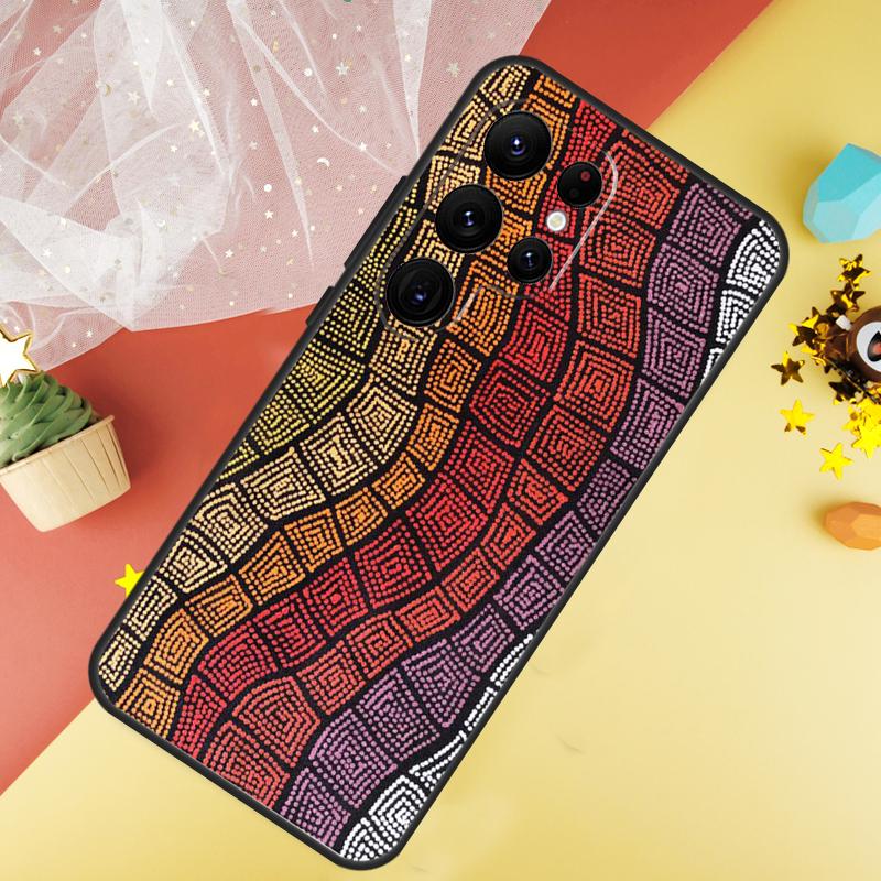 Aboriginal Kunst Druck Handyhülle Für Samsung Galaxy S25 Ultra S23 FE S21 S20 S22 S24 Ultra S9 S10 Plus Hülle Coque