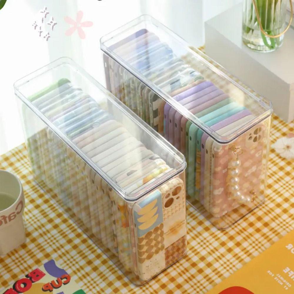 Ins Large Capacity Storage Box Transparent Desktop Phone Case Container Acrylic Cosmetics Small Rack Sundries Storage Basket