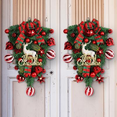 Christmas Wall Hanging Garland, Stair Pendant Wreath for Christmas Home Decor, New Year's Decoration