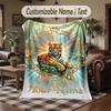 Lion Tiger Leopard Theme Throw Blanket Custom Name Text Personalized Blanket Soft Cozy Blanket for Home Sofa Bed