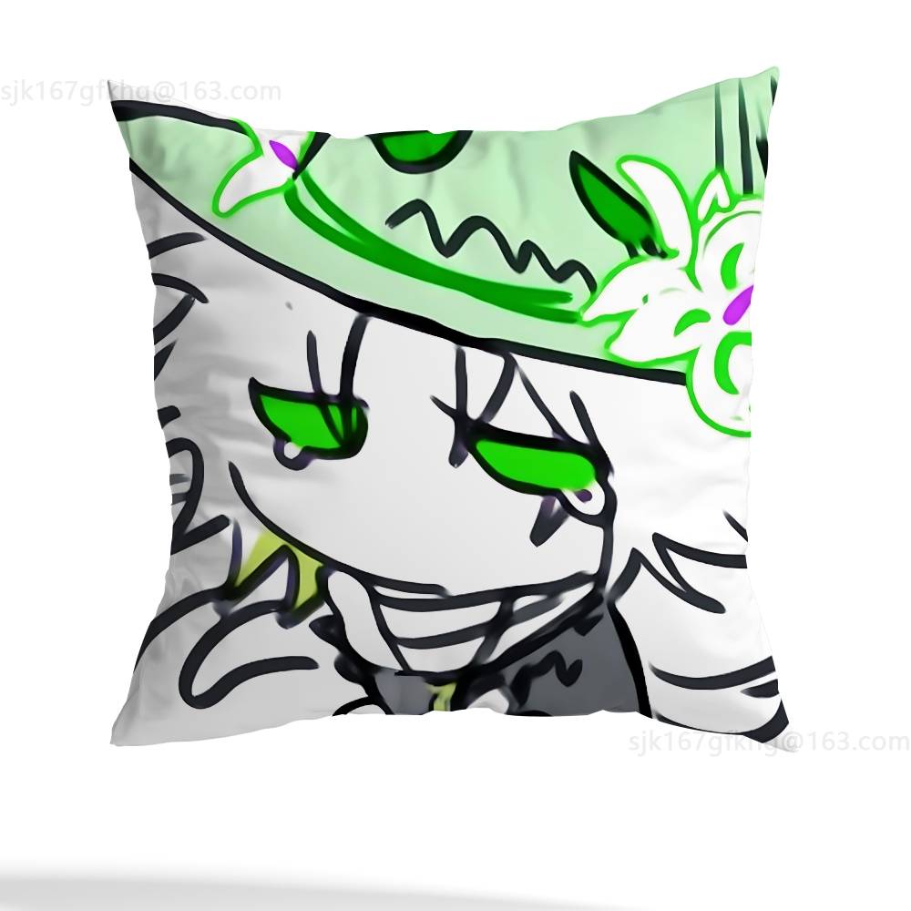 A-Azure Anime Pillow Case Square Double-Sided Printing Short Plush Sofa Cushion Cover Bedroom Bedside Pillow