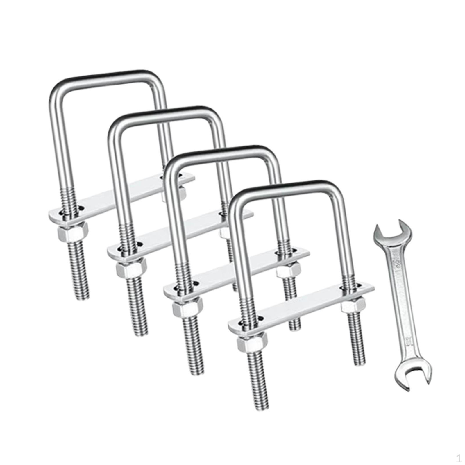 

4 шт. квадратных U-образных болта M8 с гайками и пластинами Болт-хомут Запасные части Метизы для промышленности