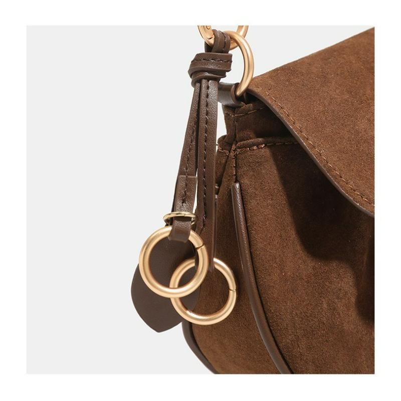 Small Bag, Women's Retro Flip Style Single Shoulder Armpit Bag, High-end Suede Crossbody Pig Bag