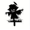 Halloween Horror Black Metal Scarecrow Ground Stake: Thrilling Outdoor Decoration