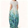 Lightweight Crew Neck Dress For Women Plus Size Short Sleeve Loose Outfit Perfect For Summer Daily Stroll
