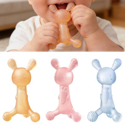 Baby Silicone Teething Training Toothbrush Rabbit Molar Stick BPA Free Safe Toddle Chew Toys Soft Stretchable Teether Soothe Gums Newborn Necessities