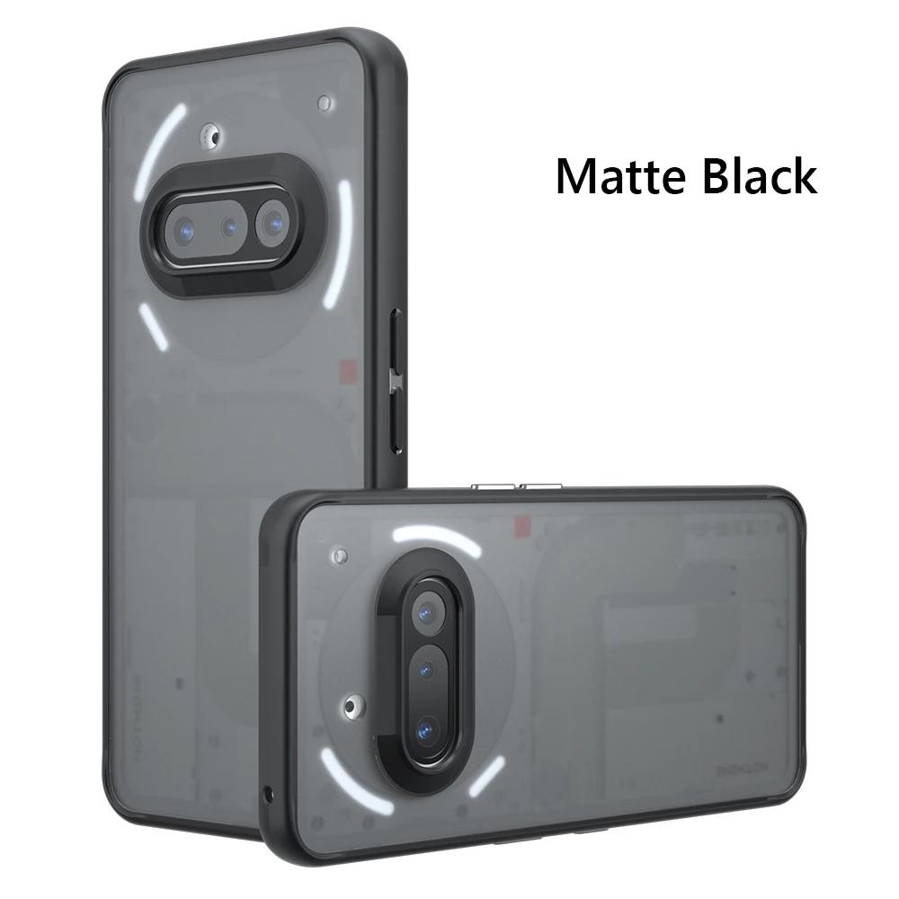 

Матовый чехол для телефона Nothing Phone 3A Pro Phone 2A Plus CFM Phone1 Жесткий бампер Мягкая прозрачная задняя крышка Shell для Nothing Phone3A For CFM Phone 1 чёрный