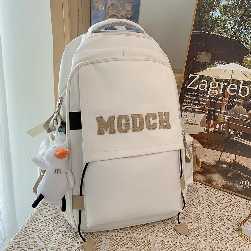 College Student Burgundy Large Capacity Girl Letters Backpack Middle School Student Backpack