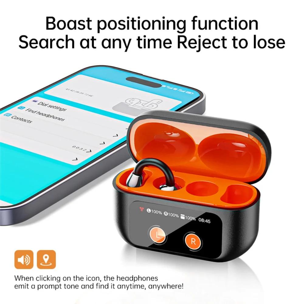 Kabellose Ohrbügel-Kopfhörer mit Touchscreen 150 Sprachen KI Echtzeit-Übersetzung Kopfhörer Smart Bluetooth Ohrhörer Gerät