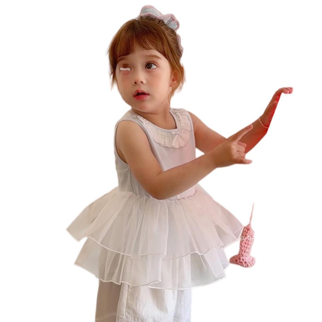 Children's Summer Ballet Ruffled Mesh Skirt Hem Tank Top - Small & Large Rolls, 26 Styles (Model: 710703)