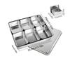 Multi Grid Seasoning Box Multi-Compartment Condiment Stainless Steel Box Rectangle Seasoning Box With Lid Holder Tray Divided