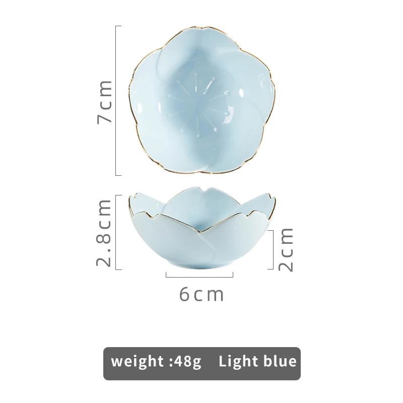 

Креативная японская керамическая тарелка с изображением сакуры, цветущая вишня, кавайная тарелка, соусница, цветочная чаша для кухни, соусницы, уксуса синий