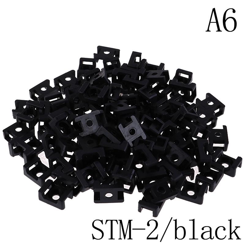 100Pcs Plastic Wire Cable Zip Tie Screw Fixing Mount Base Holder