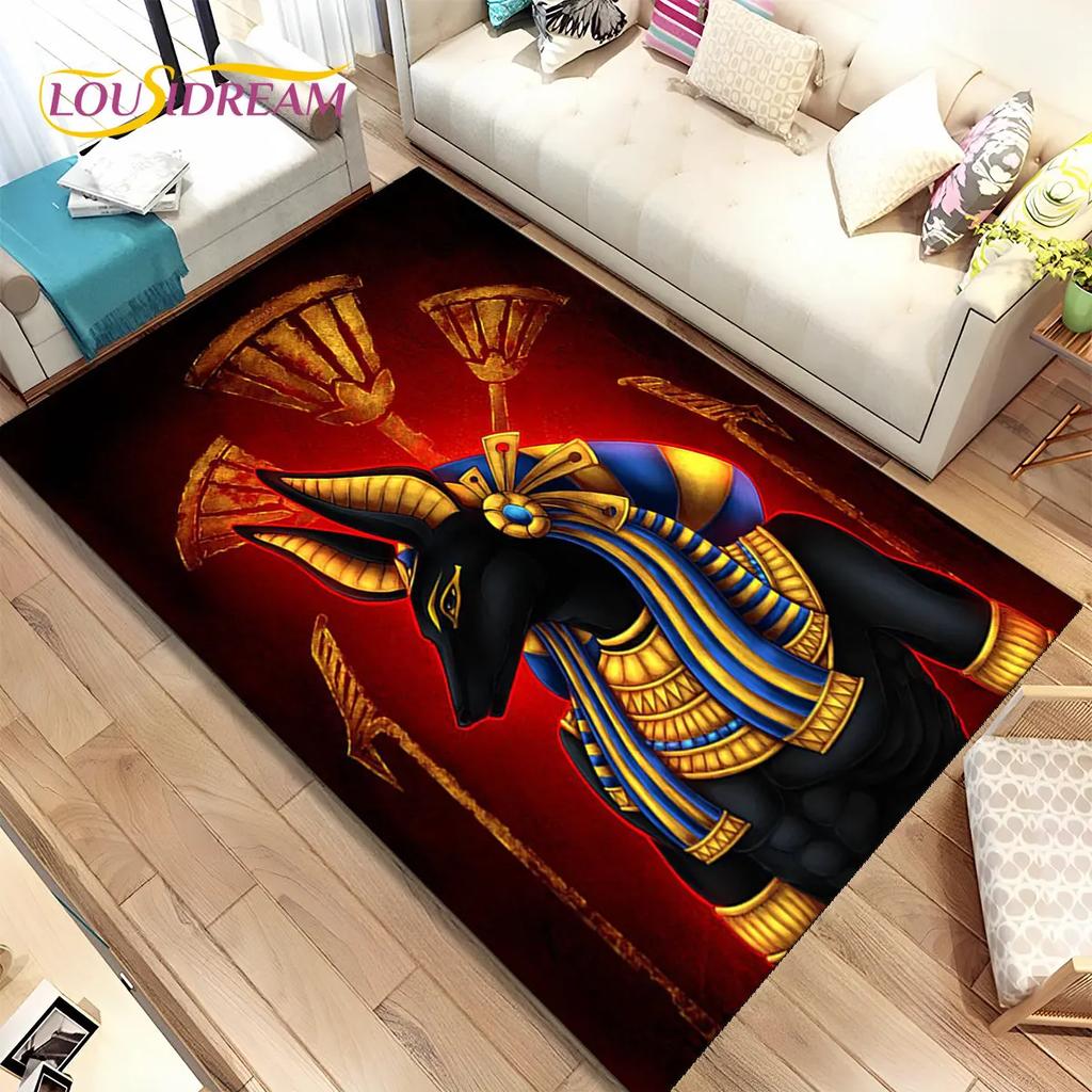 HD Egypt Death Anubis Mythology Horus Area Koberec,Koberec pro domácí Obývací pokoj Ložnice Pohovka Rohožka Kuchyň Dekor,Protiskluzová podložka