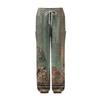 Women's Pocket Drawstring Trousers High Waist Yoga Retro Print Casual Pants