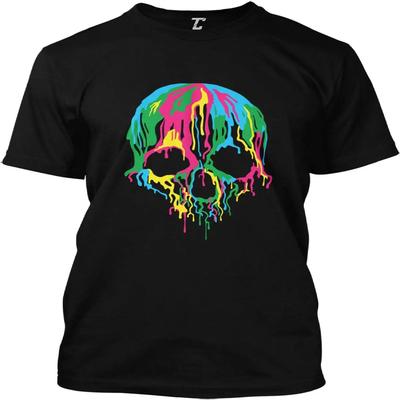 Melting Skull - Colorful Rainbow Drip Men's T-Shirt