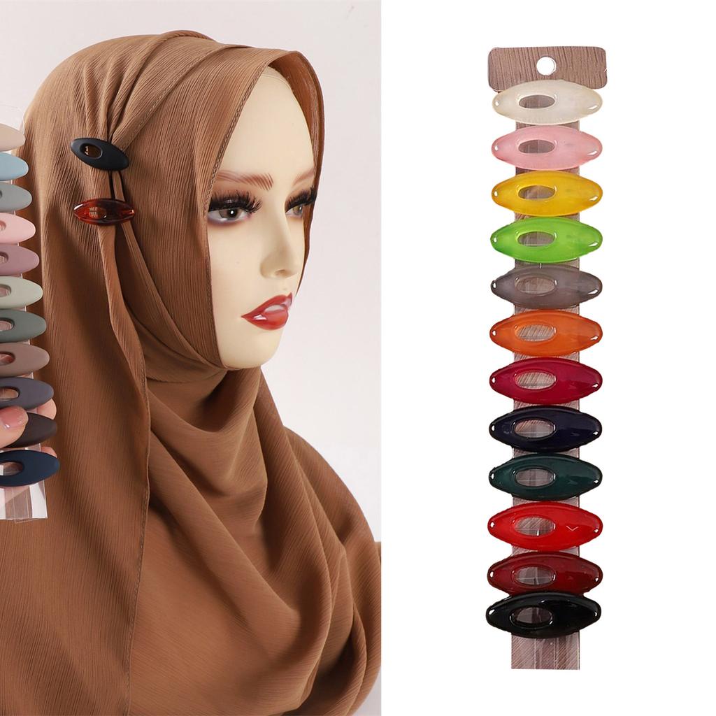 Vibranting Silk Scarf Safety Pins Set 12Pieces Multicolor Hijab Brooches Fashion Accessory for Women and Girls Wear