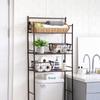 2-Pack Wire Basket Organizers with Faux Leather Handles Stackable Rectangular Storage Baskets Bathroom Kitchen Home Office