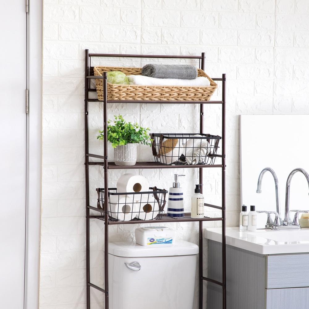 2-Pack Wire Basket Organizers with Faux Leather Handles Stackable Rectangular Storage Baskets Bathroom Kitchen Home Office