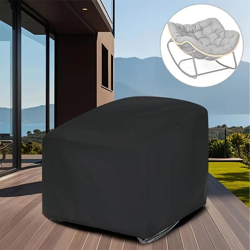 Rocking Chair Cover Waterproof Protective Wrap Sunproof Windproof Patio Chair Cover For Rattan Lounger Yard Garden Home Nursery