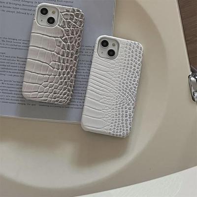 Kryt na iPhone s krokodýlím vzorem pro Apple 15/14PRO/13/16 - jednobarevný, minimalistický design.