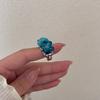 Stackable Glass Flower Ring Vintage Western Geometric Ring Creative Turquoise Rings  Girls