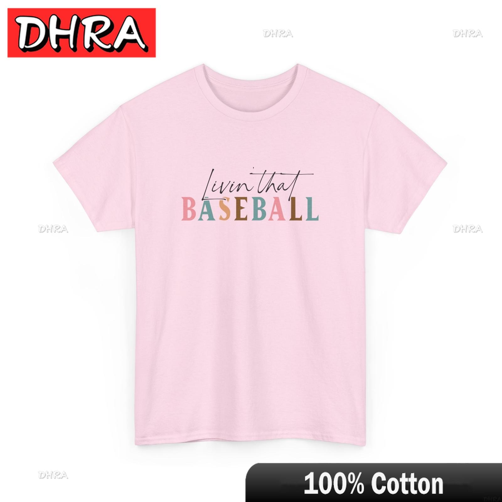 Livin That Baseball TShirt Funny Motherhood Tee Cute Mom Gift Stylish Funny Tshirts Stylish Casual Comfy Male Tee for Summer S