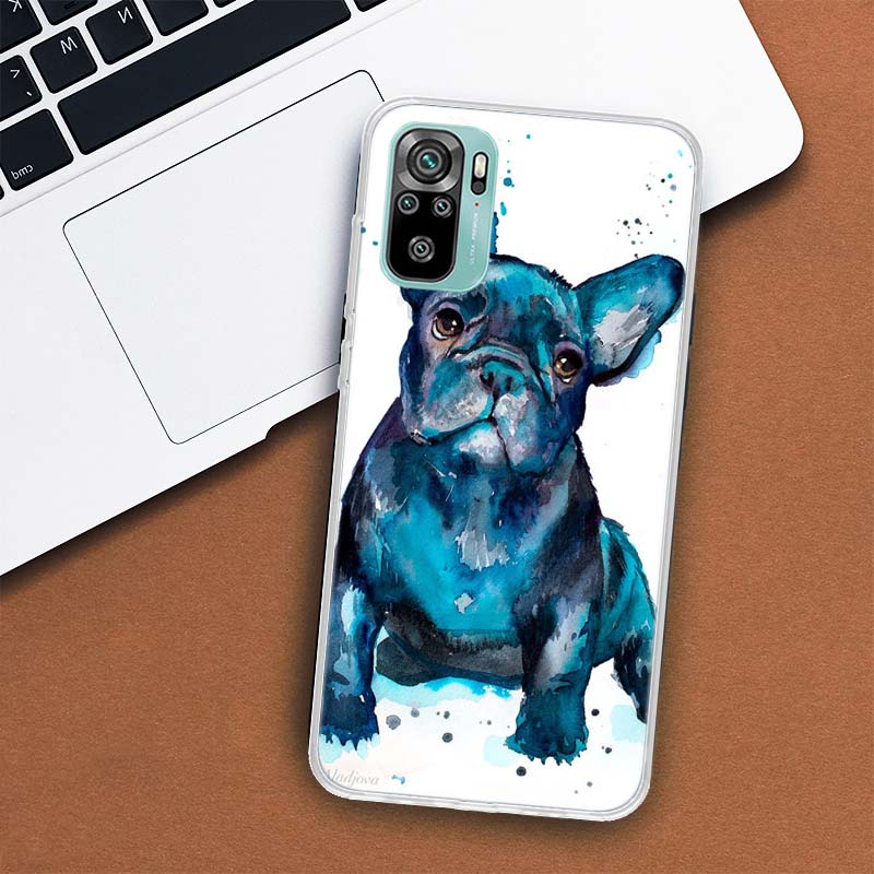 French Bulldog Dog Pug Phone Case For Xiaomi Redmi Note 10 Pro Max 10S 9 9S 9T 8 8T 11T 11S 11 5G 11E 7 6 5 4X Coque Cover