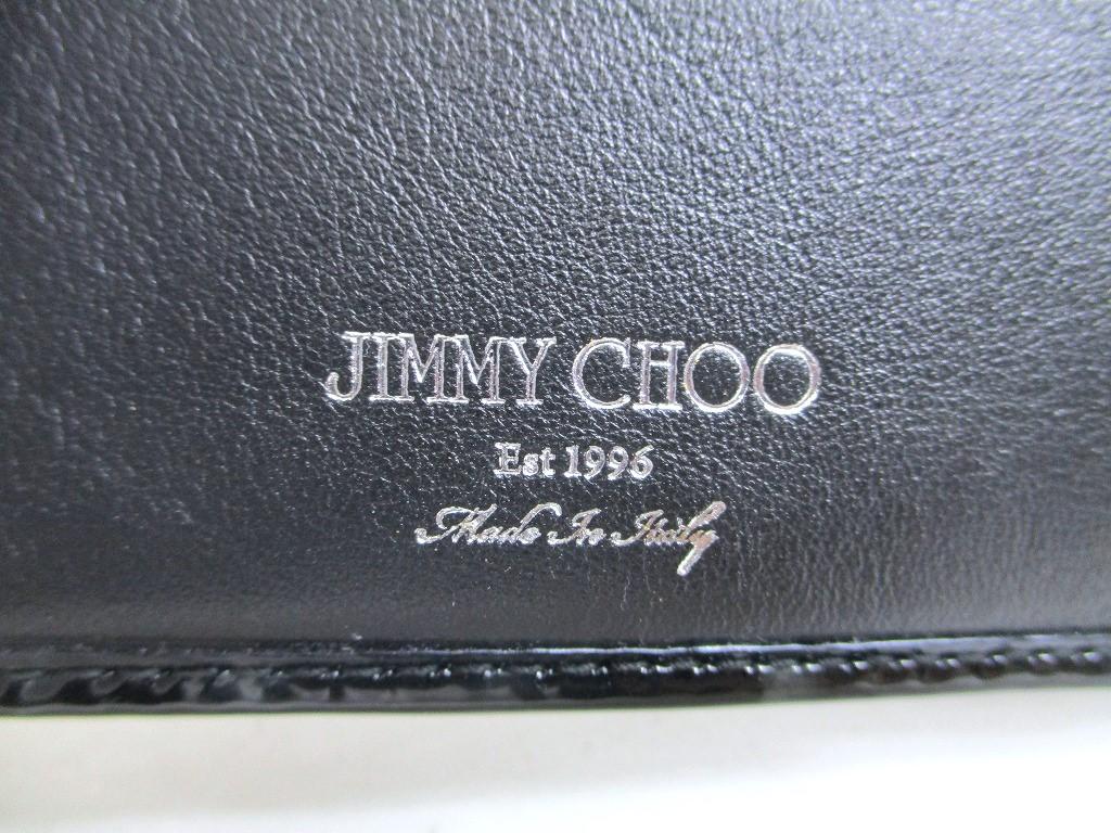 Authentic Jimmy Choo Black Patent Leather Bifold Bill Wallet Card Holder #a515  Refurbished