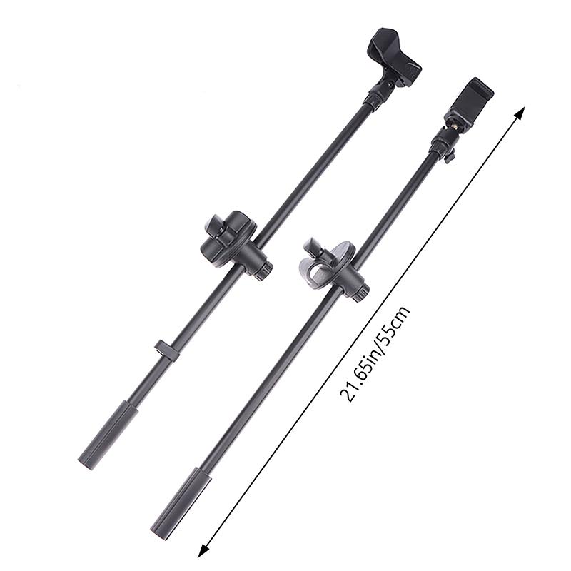 55Cm Microphone Crossbar Stand Rotating Microphone Stand Screw Boom Arms Mic Clip Phone Holder Extension Bracket