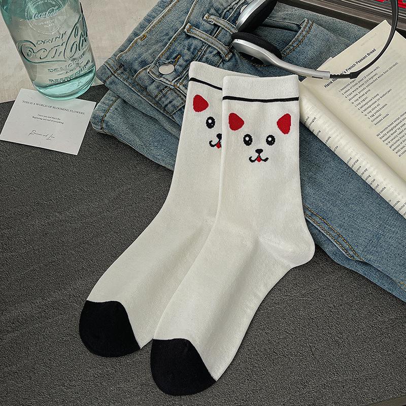 

Женские весенне-осенние новые милые мультяшные носки-трубы из хлопка 1 pair