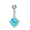 Explosive Blue Turquoise Retro Navel Ring Body Piercing Jewelry 