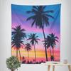Tapeçaria decorativa tropical de coqueiros ao anoitecer, decoração de parede para casa, escritório, sala de estar