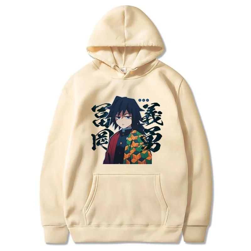 Japonské anime Demon Slayer Tomioka Giyuu Grafický potisk S kapucí Nadměrná mikina Pánská Dámská Mikiny Dlouhý rukáv Unisex Streetwear