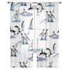 Cooler Pinguin-Hüte-Silhouetten-Tüllvorhang für Wohnzimmer, durchsichtiger Volant-Vorhang für Küche, Schlafzimmer, Fenstervorhänge