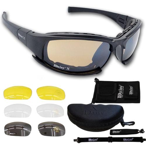 AMBERRAY Airsoft Goggles, Shooting Glasses, Tactical Goggles, Sunglasses for Outdoor Use (Black)