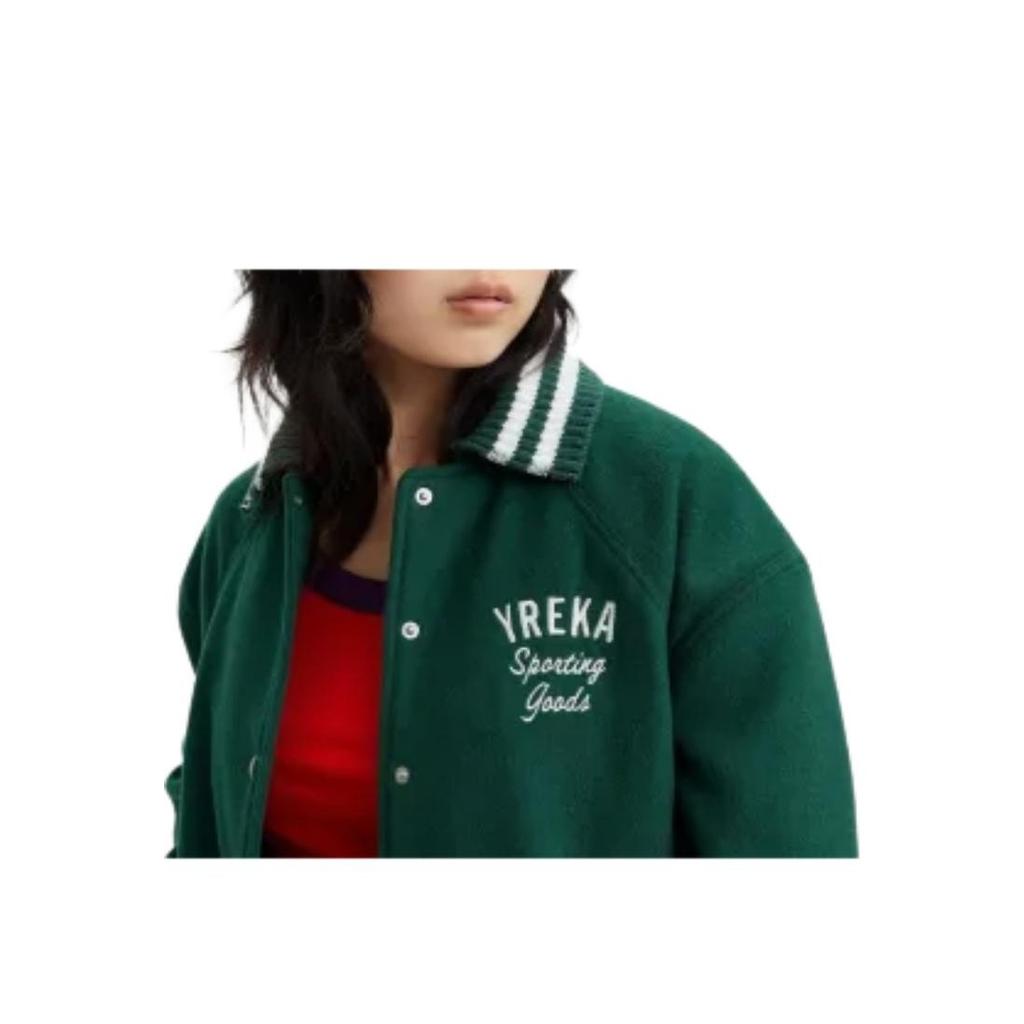 Levis Logo Vyšívaná Krátká Zkrácená Bunda Dámská Svrchní Oblečení Zelená A5992-0000