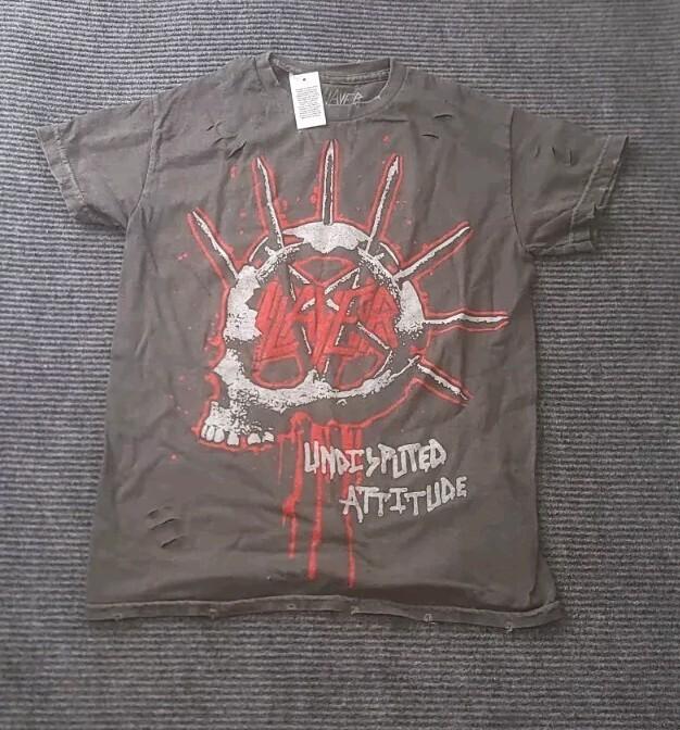 

Футболка Slayer Undisputed Attitude Метал-группа Размер S Маленький Рваная Кислотная стирка Унисекс Футболка S