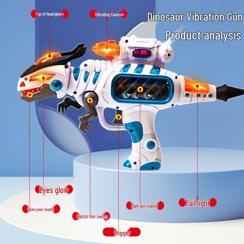 Dinosaur Electric Sound & Light Toy Gun for Kids, Music and Simulation Features, Perfect Gift for 2-3 Year Olds
