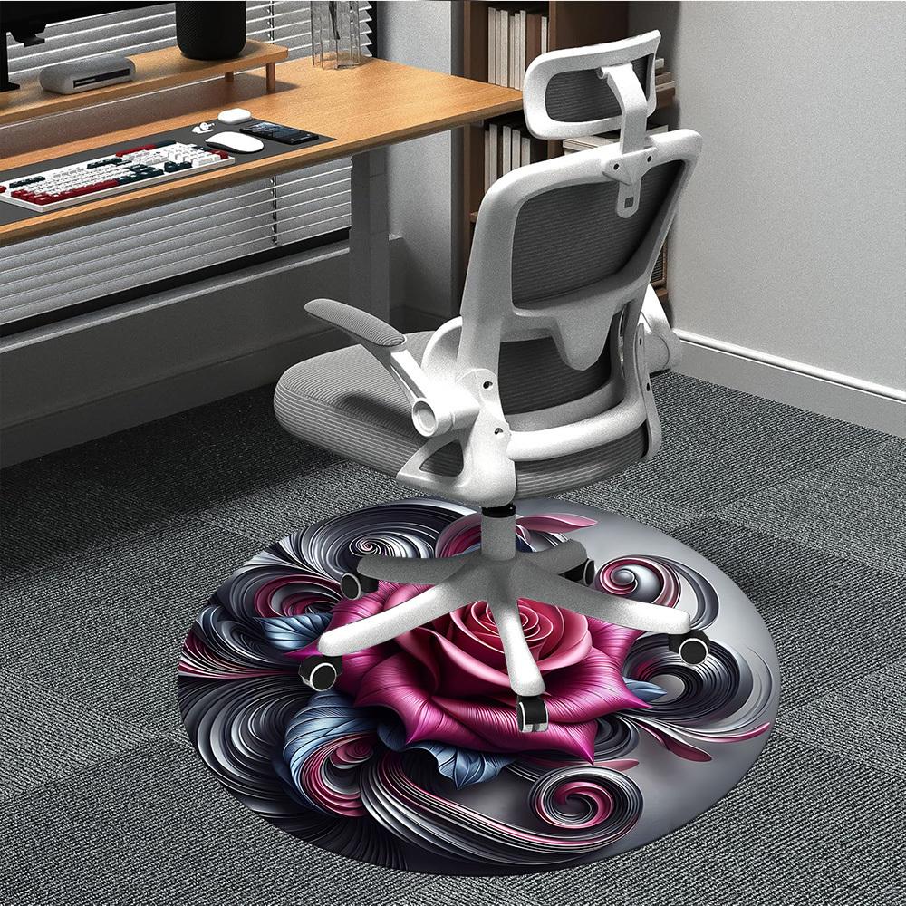 

1pc Rose Swirls Chair Carpet for Office, Non-slip, Soft and Durable Office Rug, Perfect for Office yy260131096 80cm by 80cm