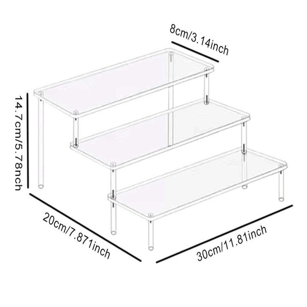 1pc Acrylic Display Stand 1/2/3/4 Tier Acrylic Riser Display Shelf For Cupcake Perfume Doll Transparent Blind Box Storage Shelf