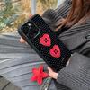 Ins Polka Dot Love Button Is Suitable for Apple 17 Pro Mobile Phone Case iPhone16 Epoxy 14 Water Condensation 13 Large Hole 15