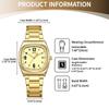 Square Watch Women Calendar Luminous Analog Display Cute Fashion Stainless Steel Band Waterproof Quartz Wristwatch Fashion Accessory - Birthday