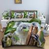 Cartoon Koala Duvet Cover King Queen Lovely Animal Bedding Set For Kids Teens Adults Wildlife Quilt Cover With Pillowcase 2/3PCS