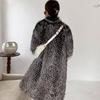 Autumn/Winter Women's Full Skin Fox Fur Long Coat Fashionable Windbreaker Slimming Design