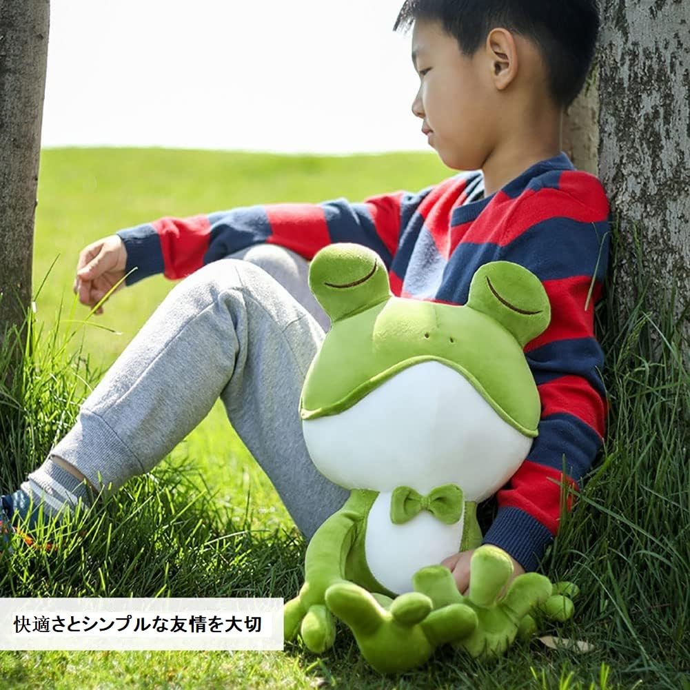 Cute and cool frog plush toy, perfect as a body pillow or cushion, soothing and fluffy, popular interior decoration gift (38cm)