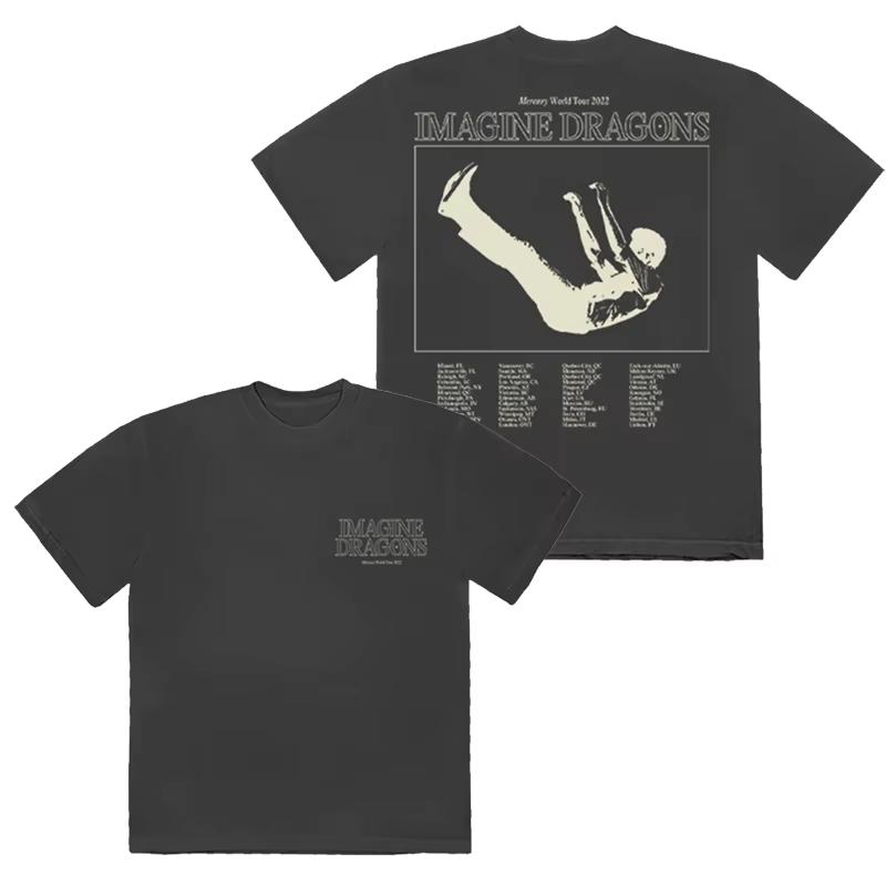 Sommer und Herbst Klassisches Dreamdragon Band bedrucktes T-Shirt locker und lässig kurzärmeliges Herren- und Damen-Sportoberteil